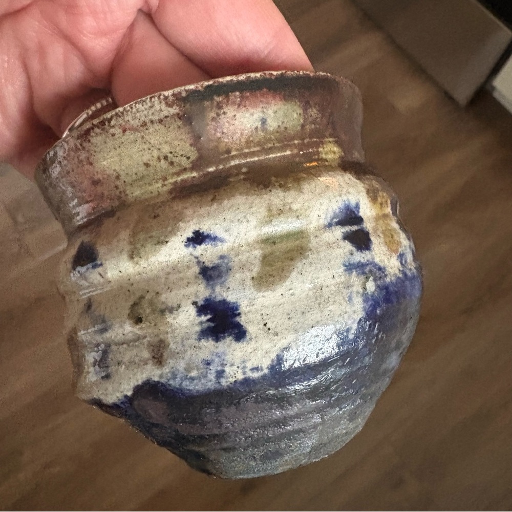 Vintage Decorative Studio Art Pottery - Raku Style Chawan - Tea Bowl - Bud Vase - Picture 4 of 9
